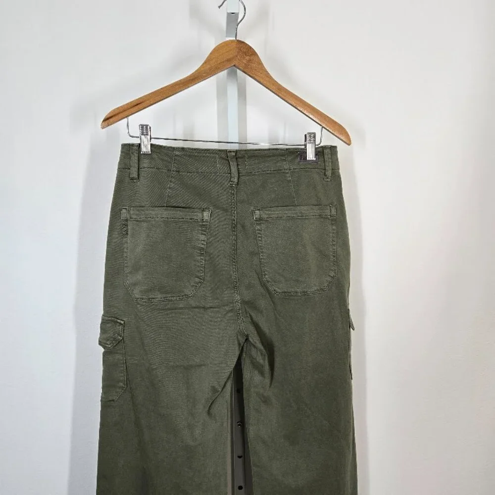PAIGE Carly Wide Leg Cargo women's jeans in Vintage Ivy Green Size 29 NEW - Picture 8 of 11